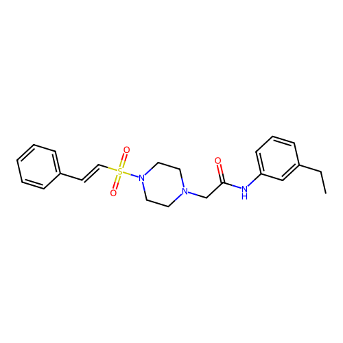 N-(3-ethylphenyl)-2-[4-[(E)-2-phenylethenyl]sulfonylpiperazin-1-yl]acetamide structure