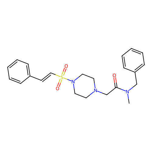 N-benzyl-N-methyl-2-[4-(2-phenylethenesulfonyl)piperazin-1-yl]acetamide structure