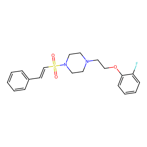 1-[2-(2-Fluorophenoxy)ethyl]-4-(2-phenylethenesulfonyl)piperazine structure