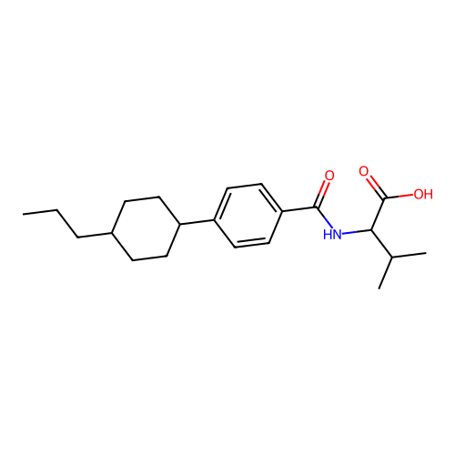 3-Methyl-2-{[4-(4-propylcyclohexyl)benzoyl]amino}butanoic acid structure