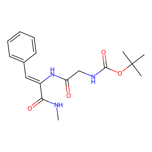 tert-butyloxycarbonyl-glycyl-dehydrophenylalaninamide-N-methyl structure