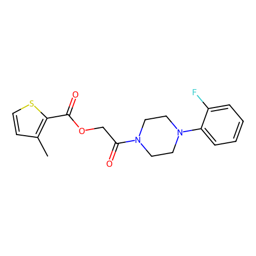 2-[4-(2-Fluorophenyl)piperazin-1-yl]-2-oxoethyl 3-methylthiophene-2-carboxylate structure