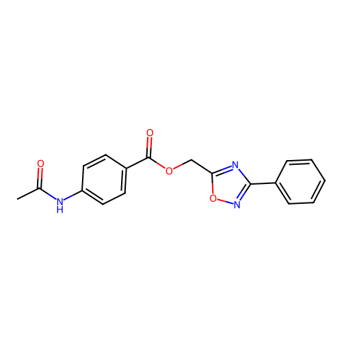 (3-Phenyl-1,2,4-oxadiazol-5-yl)methyl 4-(acetylamino)benzoate structure