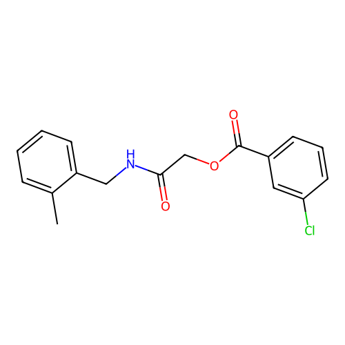2-((2-Methylbenzyl)amino)-2-oxoethyl 3-chlorobenzoate structure