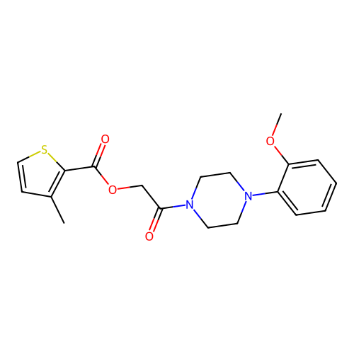2-[4-(2-Methoxyphenyl)piperazin-1-yl]-2-oxoethyl 3-methylthiophene-2-carboxylate structure