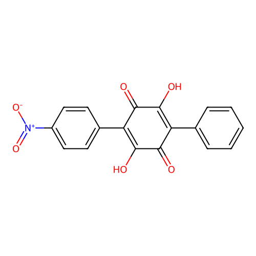 p-Benzoquinone, 2,5-dihydroxy-3-(p-nitrophenyl)-6-phenyl- structure
