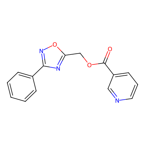 (3-Phenyl-1,2,4-oxadiazol-5-yl)methyl pyridine-3-carboxylate structure