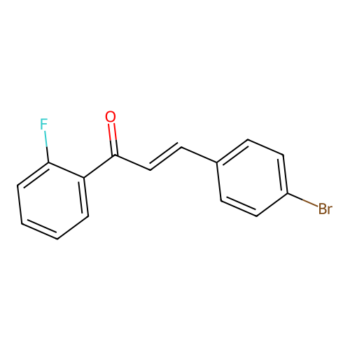 (E)-3-(4-bromophenyl)-1-(2-fluorophenyl)prop-2-en-1-one structure