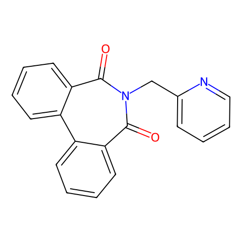 6-(pyridin-2-ylmethyl)-5H-dibenzo[c,e]azepine-5,7(6H)-dione structure