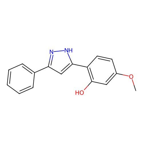 5-methoxy-2-(5-phenyl-1H-pyrazol-3-yl)phenol structure