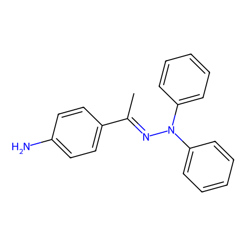 4-[C-methyl-N-(N-phenylanilino)carbonimidoyl]aniline structure