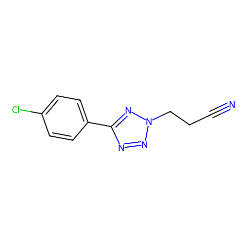 3-[5-(4-chlorophenyl)-2H-1,2,3,4-tetrazol-2-yl]propanenitrile structure