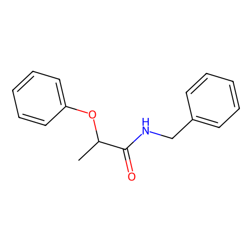 N-benzyl-2-phenoxypropanamide structure