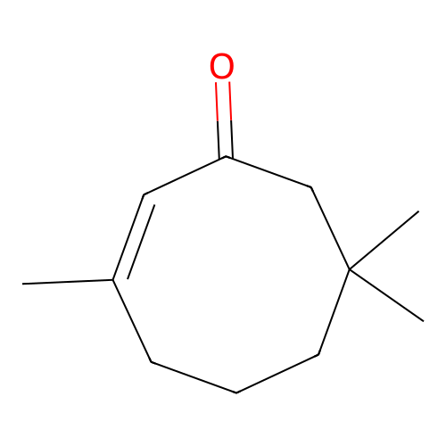 (2Z)-3,7,7-trimethylcyclooct-2-en-1-one structure