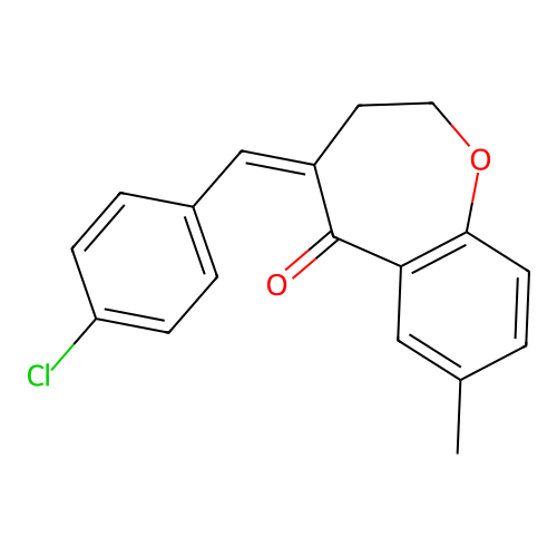 1-Benzoxepin-5(2H)-one, 3,4-dihydro-4-((4-chlorophenyl)methylene)-7-methyl- structure