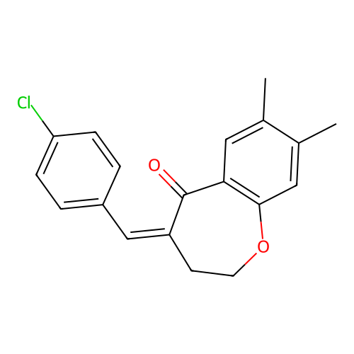 1-Benzoxepin-5(2H)-one, 3,4-dihydro-4-((4-chlorophenyl)methylene)-7,8-dimethyl- structure