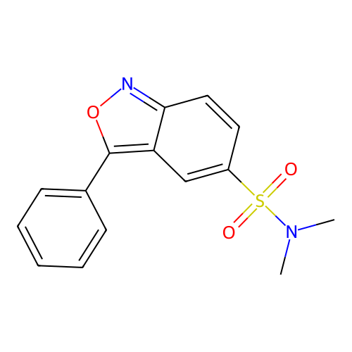 2,1-Benzisoxazole-5-sulfonamide, N,N-dimethyl-3-phenyl- structure