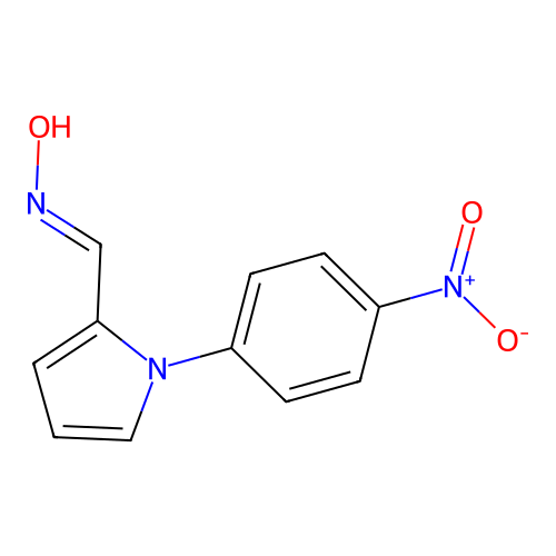 (E)-N-hydroxy-1-[1-(4-nitrophenyl)-1H-pyrrol-2-yl]methanimine structure