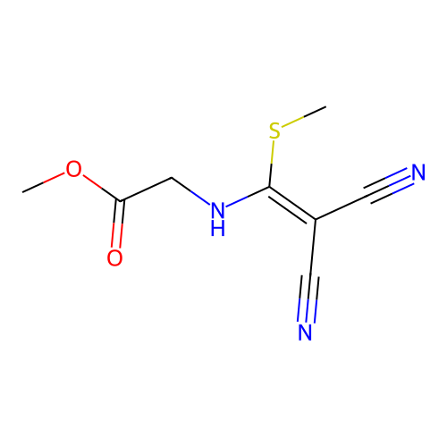 Methyl 2-[(2,2-dicyano-1-methylsulfanylethenyl)amino]acetate structure