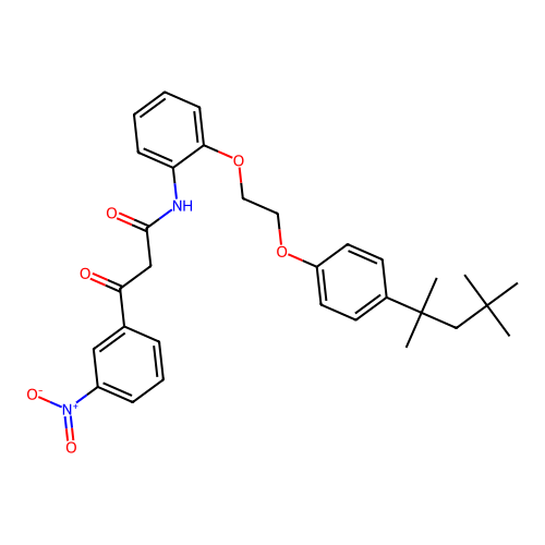 2-(3-nitrobenzoyl)-2'-(2-(4-tert-octylphenoxy)ethoxy)acetanilide structure