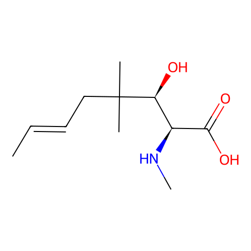 3-Hydroxy-4,4-dimethyl-2-(methylamino)-6-octenoic acid structure