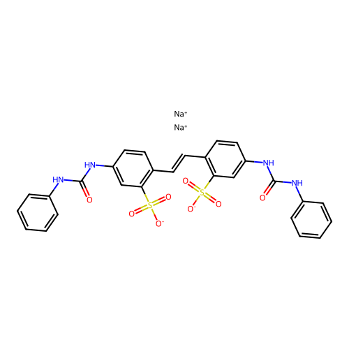 4,4'-Bis(3-phenylureido)-2,2'-stilbenedisulfonic acid disodium salt structure