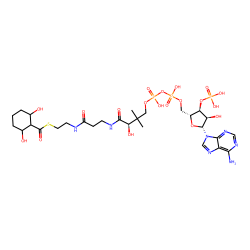 2,6-Dihydroxycyclohexane-1-carbonyl-CoA structure