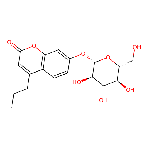 2-oxo-4-propyl-2H-chromen-7-yl beta-D-glucopyranoside structure