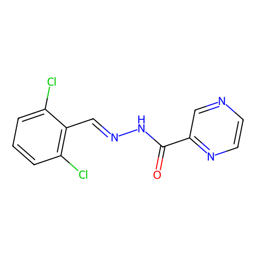 N'-[(E)-(2,6-dichlorophenyl)methylidene]-2-pyrazinecarbohydrazide structure