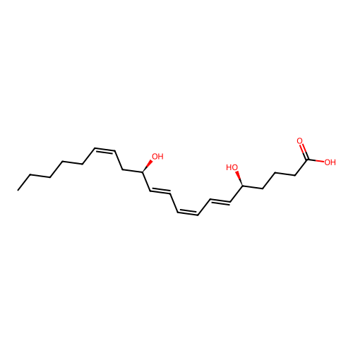(5S,6E,8Z,10E,12R,14Z)-5,12-dihydroxyicosa-6,8,10,14-tetraenoic acid structure