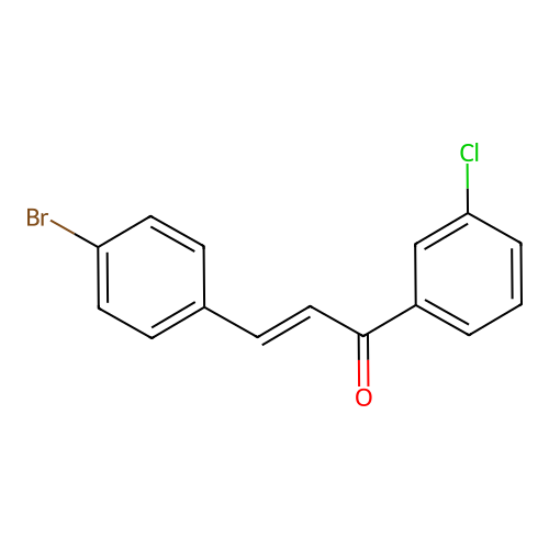 (2E)-3-(4-Bromophenyl)-1-(3-chlorophenyl)prop-2-en-1-one structure
