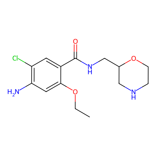 4-amino-5-chloro-2-ethoxy-N-((2-morpholinyl)methyl)benzamide structure
