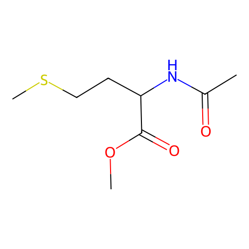 Methionine, N-acetyl-, methyl ester structure
