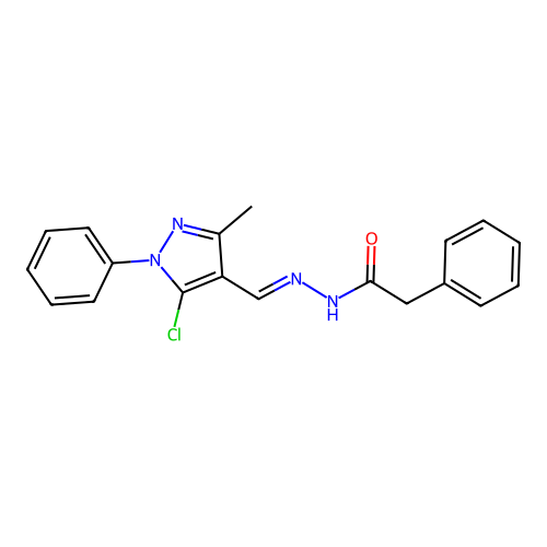 (E)-N'-((5-chloro-3-methyl-1-phenyl-1H-pyrazol-4-yl)methylene)-2-phenylacetohydrazide structure