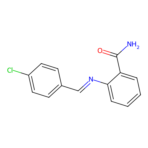 2-{[(E)-(4-chlorophenyl)methylidene]amino}benzamide structure