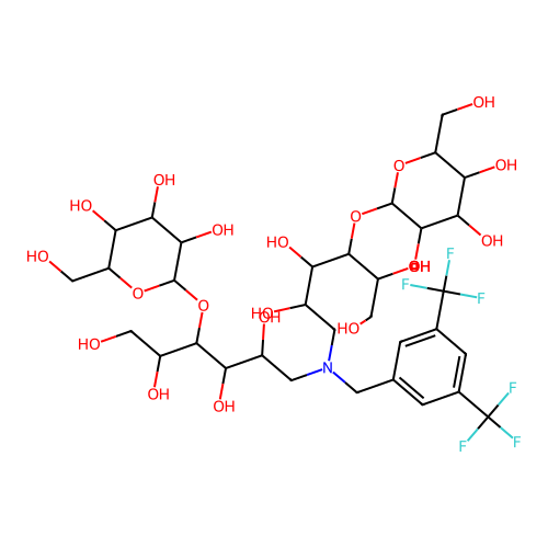 N,N-Dilactitol-3,5-bis(trifluoromethyl)benzylamine structure