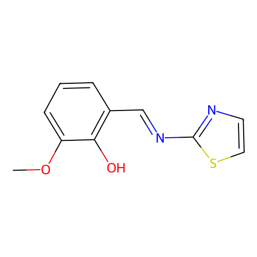 2-Methoxy-6-{[(1,3-thiazol-2-yl)imino]methyl}phenol structure