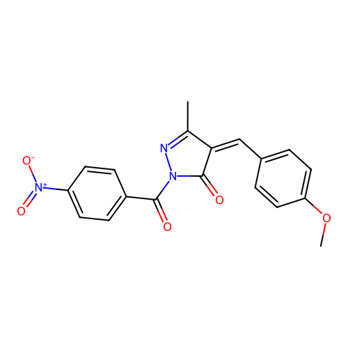 4-(4-Methoxy-benzylidene)-5-methyl-2-(4-nitro-benzoyl)-2,4-dihydro-pyrazol-3-one structure