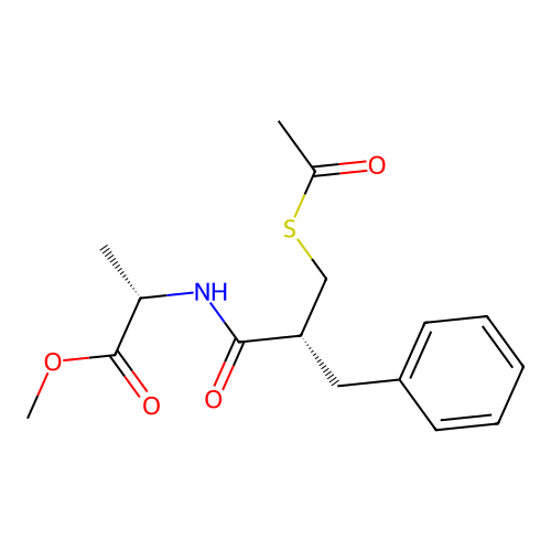L-Alanine, N-(2-((acetylthio)methyl)-1-oxo-3-phenylpropyl)-, methyl ester, (R)- structure