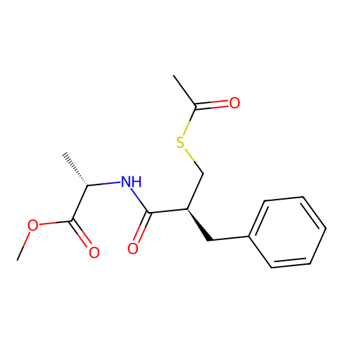 L-Alanine, N-(2-((acetylthio)methyl)-1-oxo-3-phenylpropyl)-, methyl ester, (S)- structure