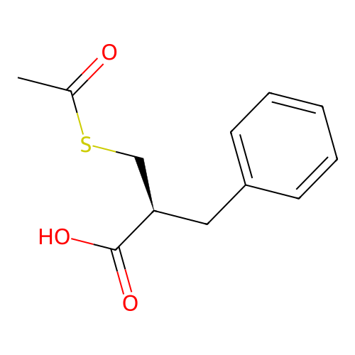 (S)-2-acetylthiomethyl-3-phenylpropanoic acid structure
