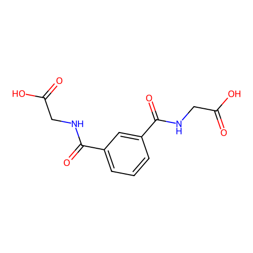 2-({3-[N-(carboxymethyl)carbamoyl]phenyl}carbonylamino)acetic acid structure