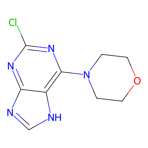 4-(2-chloro-9H-purin-6-yl)morpholine structure