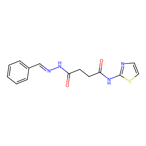 Butanoic acid, 4-oxo-4-(2-thiazolylamino)-, (phenylmethylene)hydrazide structure