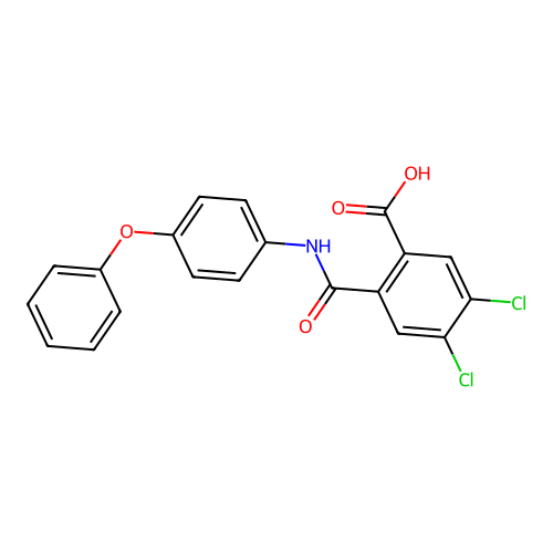4,5-Dichloro-2-[(4-phenoxyphenyl)carbamoyl]benzoic acid structure