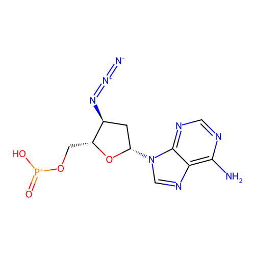 3'-Azido-2',3'-dideoxyadenosine-5'-phosphite structure