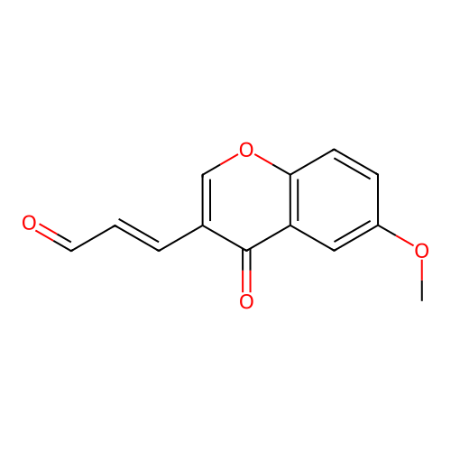 (E)-3-(6-methoxy-4-oxo-4H-chromen-3-yl)acrylaldehyde structure