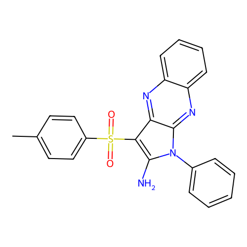 3-(4-Methylphenyl)sulfonyl-1-phenylpyrrolo[3,2-b]quinoxalin-2-amine structure