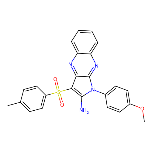 1-(4-methoxyphenyl)-3-tosyl-1H-pyrrolo[2,3-b]quinoxalin-2-amine structure