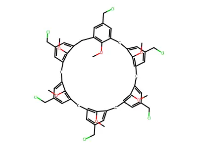 Hexachloromethyl-hexamethoxycalix-[6]arene structure